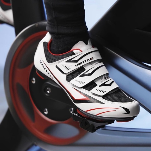 Black and White Venzo Unisex Cycling Shoes with Delta Clip, Size 8 W / 6.5 M - Picture 7 of 8